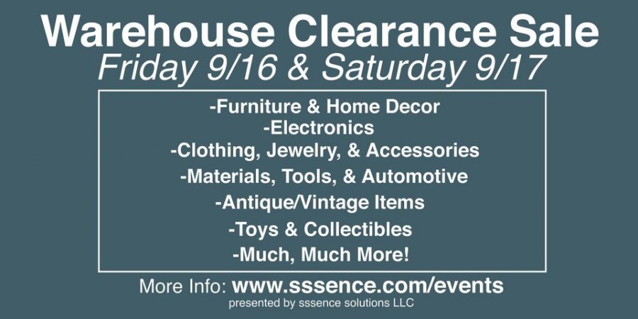 sssence solutions Warehouse Clearance Sale